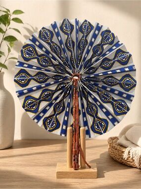 Handcrafted African Traditional Ankara Fabric Folding Fan